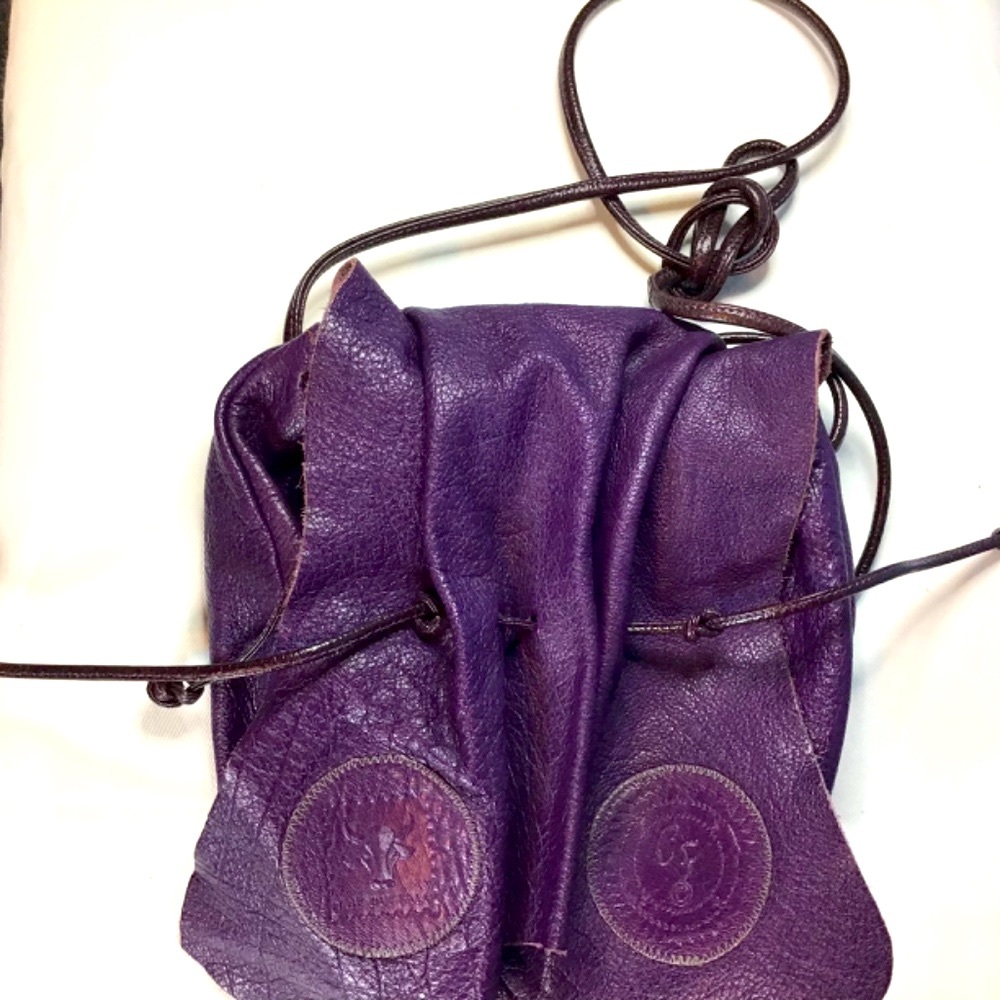 Carlos Falchi Purple Buffalo Leather Bag View 3
